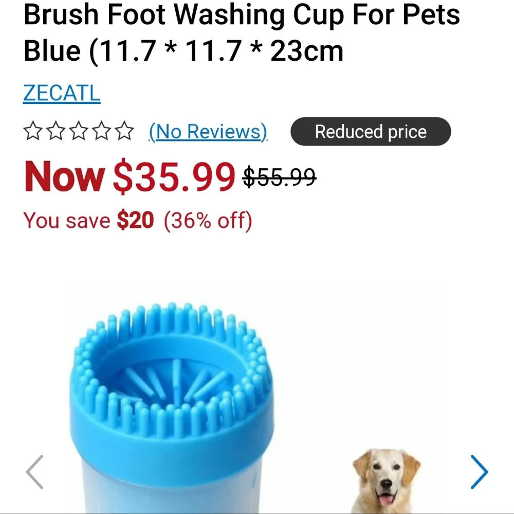 Portable dog paw cleaner size large